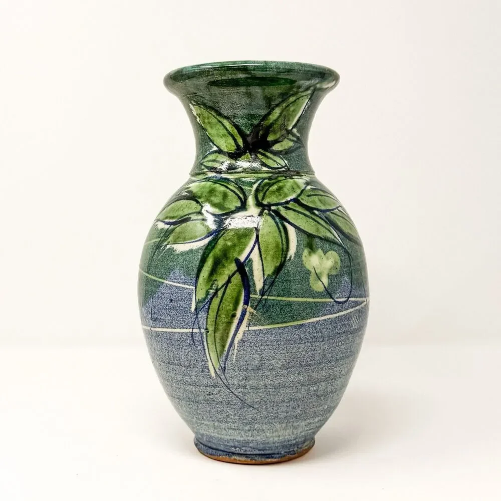 Sud & Co French Pottery Vase Cassis Provence Signed Hand Painted Terracotta